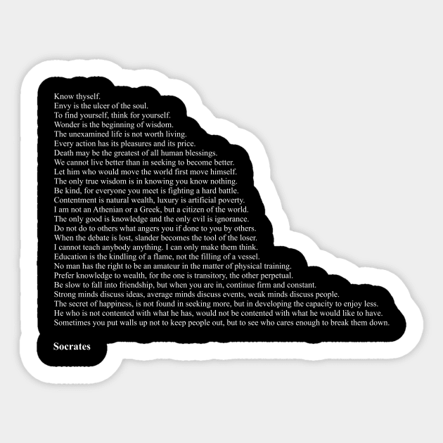 Socrates Quotes Sticker by qqqueiru